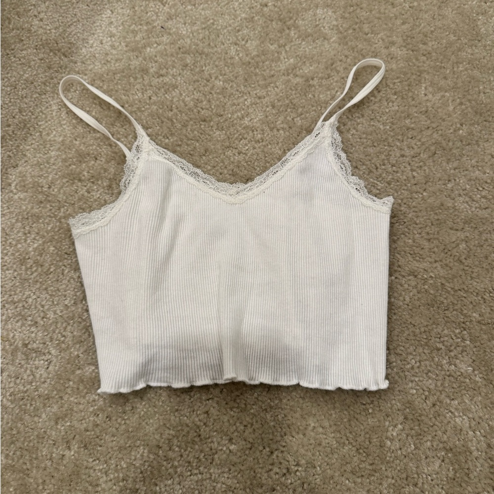 Brandy Melville White Lace Cami Top